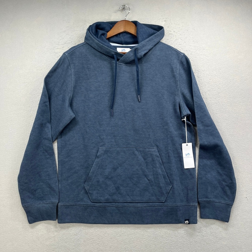 Southern Tide Hoodie Mens Small Blue Pearl Cove Fleece Pullover Athleisure NEW